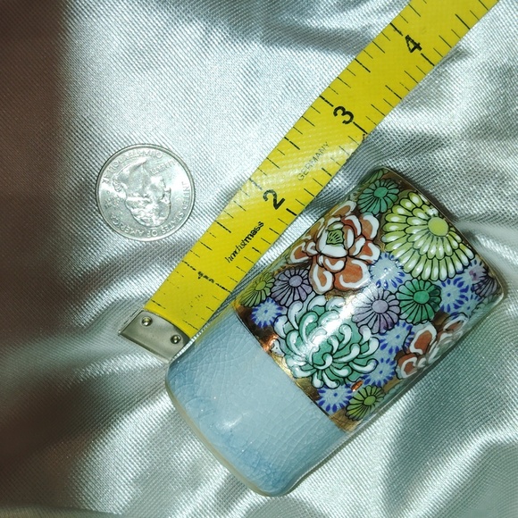 Vintage ceramic cloisonne shot glass sized cup or tiny vase - Picture 5 of 5